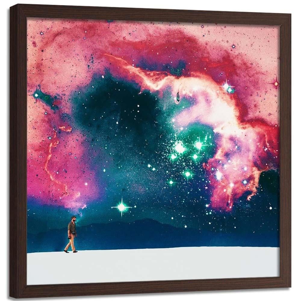 Glezna brūnā rāmī - Galactic Walk Home Trends DECO