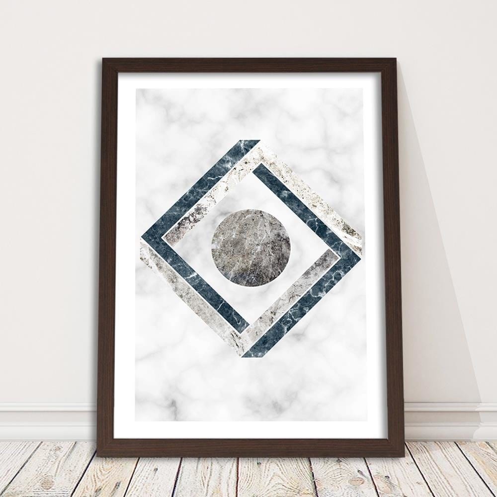 Glezna brūnā rāmī - Geometric Abstraction Home Trends DECO