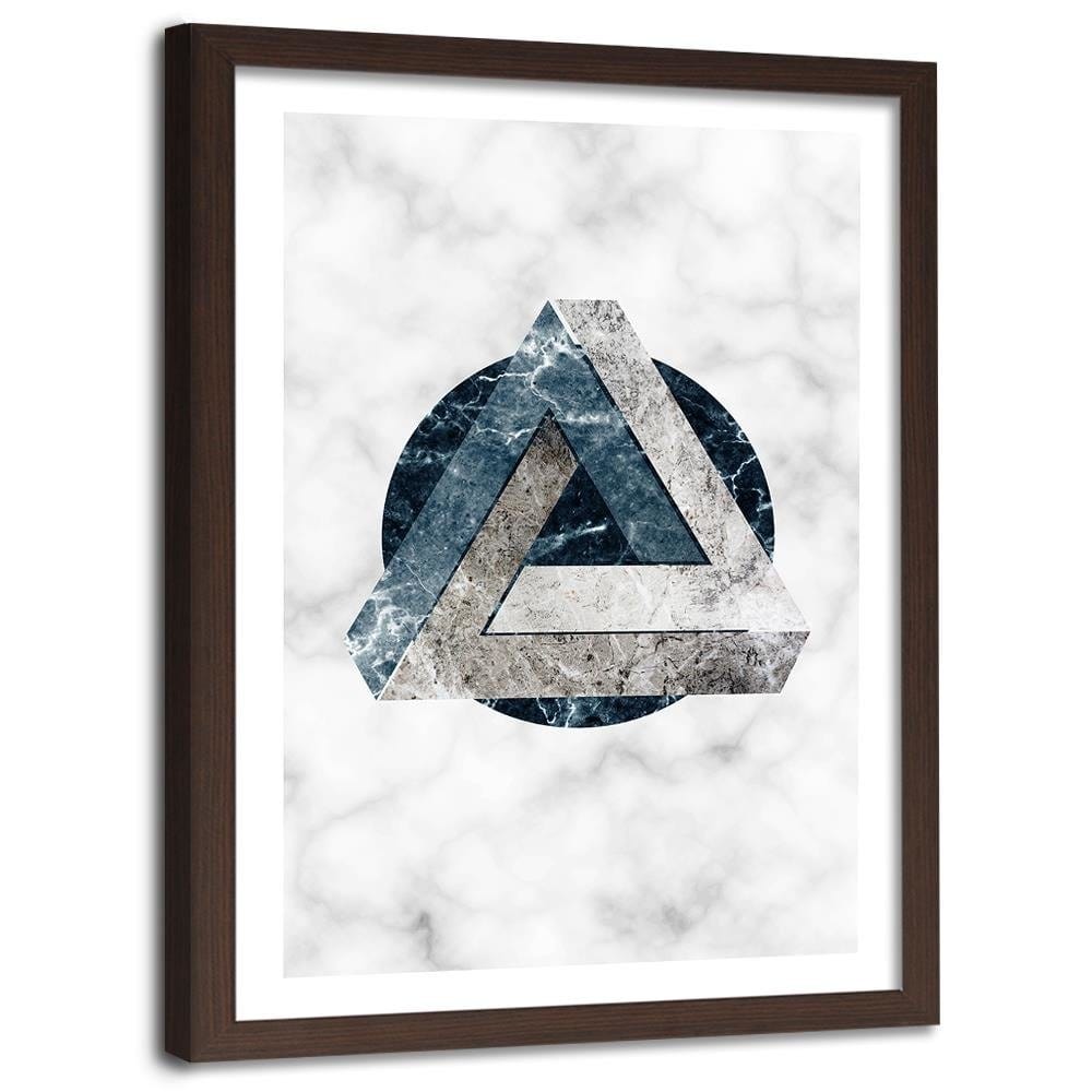 Glezna brūnā rāmī - Geometric Abstraction - Marble Home Trends DECO