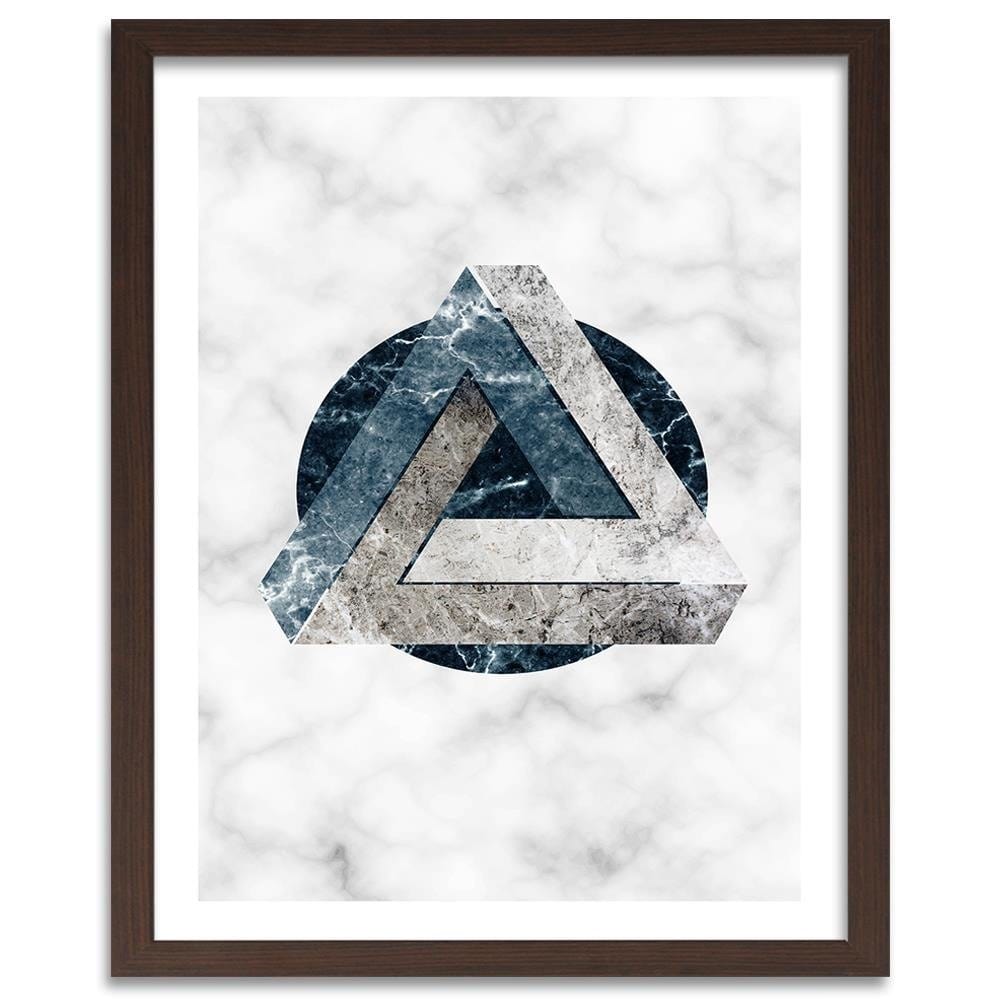 Glezna brūnā rāmī - Geometric Abstraction - Marble Home Trends DECO