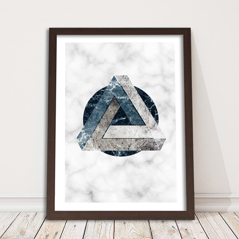 Glezna brūnā rāmī - Geometric Abstraction - Marble Home Trends DECO