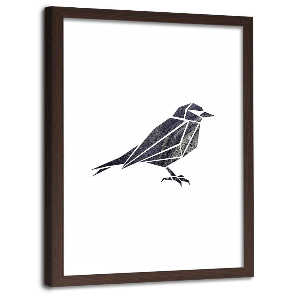 Glezna brūnā rāmī - Geometric Bird 2 Home Trends DECO