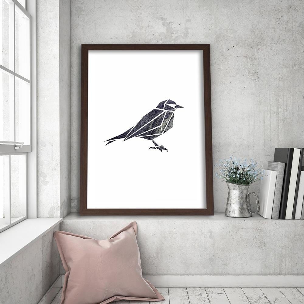 Glezna brūnā rāmī - Geometric Bird 2 Home Trends DECO