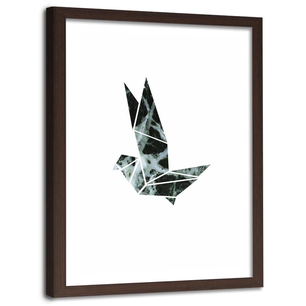 Glezna brūnā rāmī - Geometric Bird Home Trends DECO