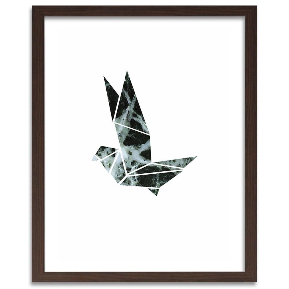 Glezna brūnā rāmī - Geometric Bird Home Trends DECO