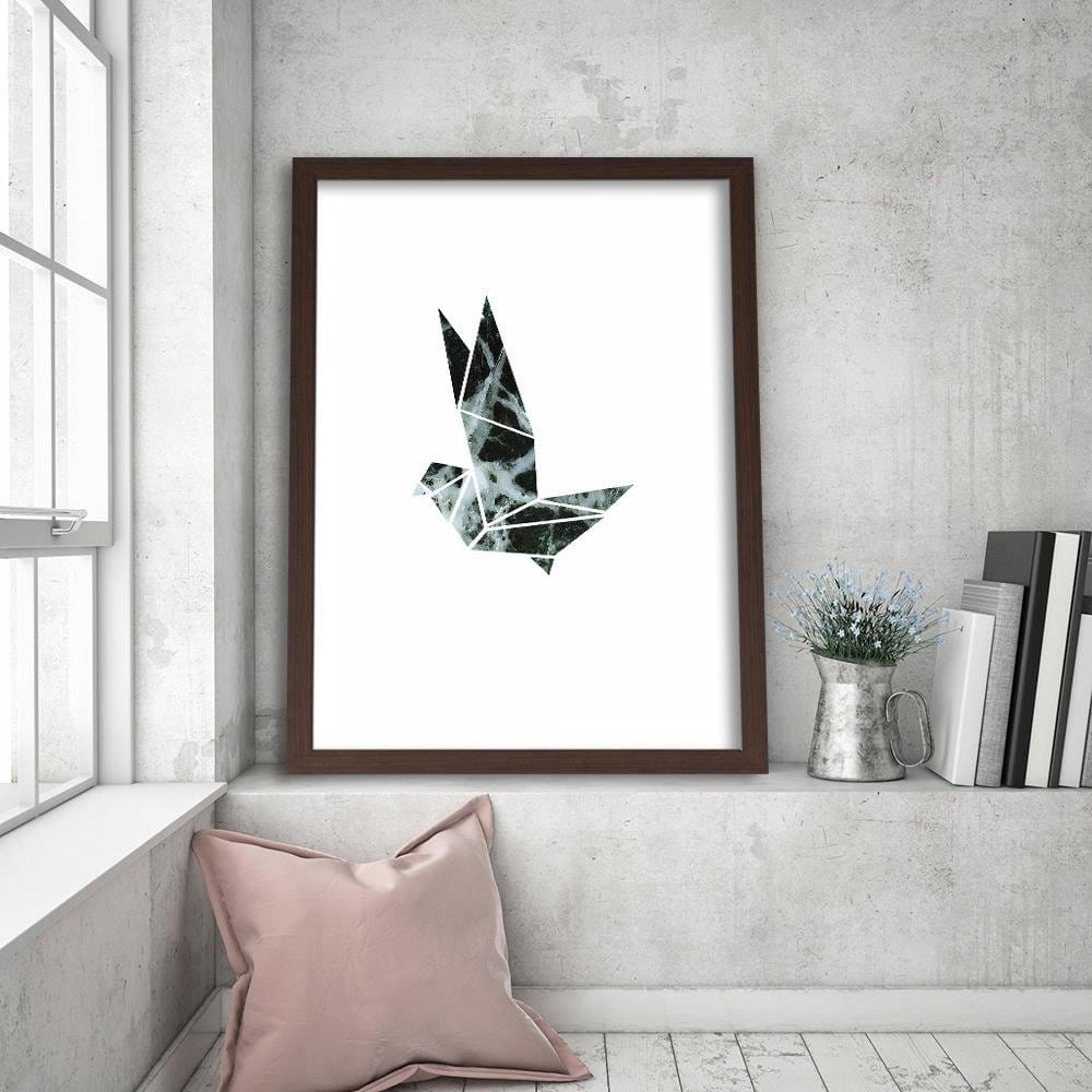 Glezna brūnā rāmī - Geometric Bird Home Trends DECO