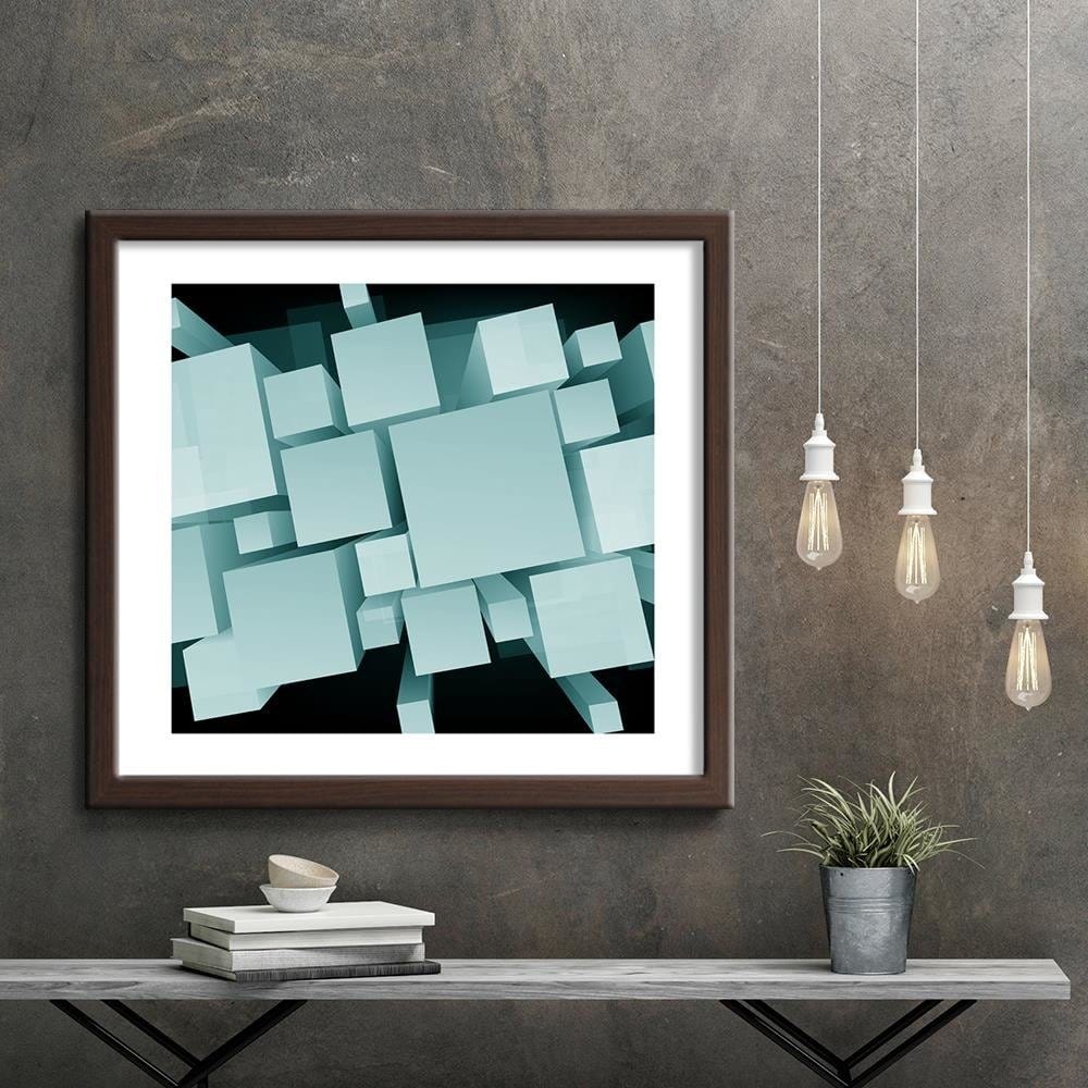 Glezna brūnā rāmī - Geometric Figures 3 Home Trends DECO