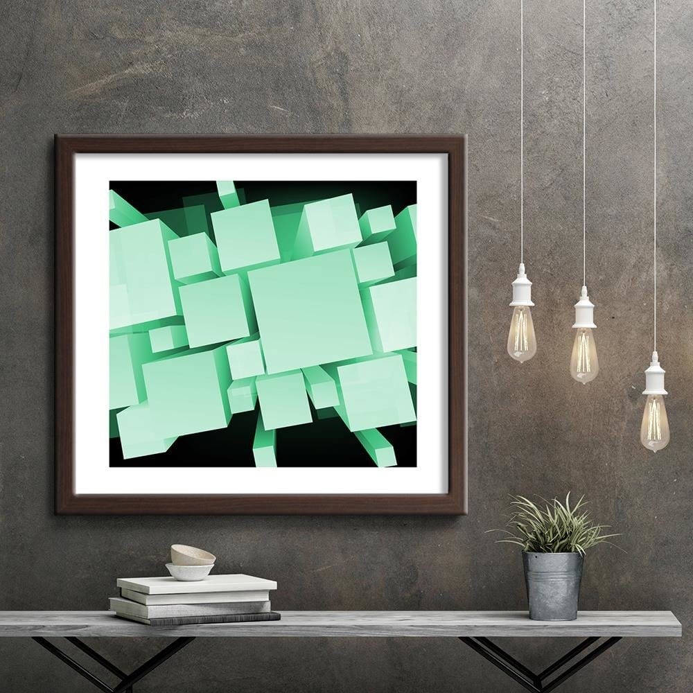 Glezna brūnā rāmī - Geometric Figures 4 Home Trends DECO