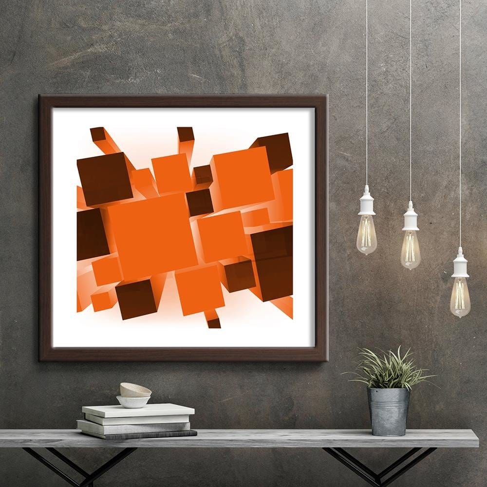 Glezna brūnā rāmī - Geometric Figures 7 Home Trends DECO