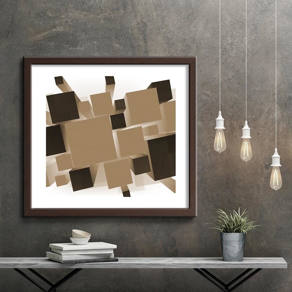 Glezna brūnā rāmī - Geometric Figures 8 Home Trends DECO