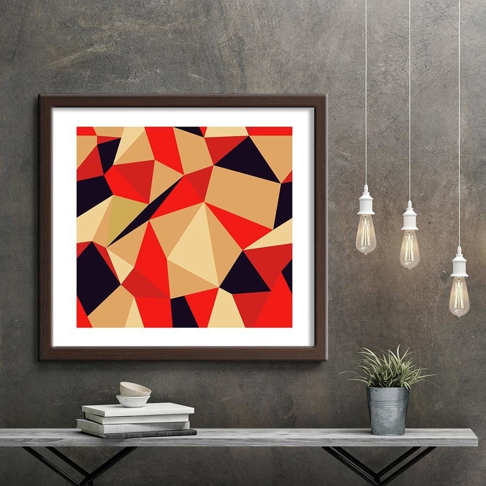 Glezna brūnā rāmī - Geometric Figures - Cubism 2 Home Trends DECO