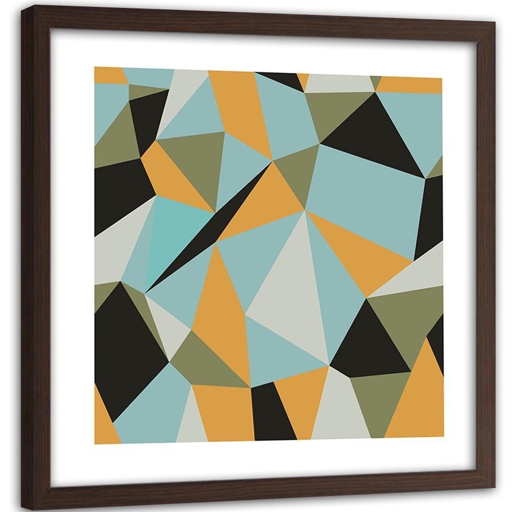 Glezna brūnā rāmī - Geometric Figures - Cubism 4 Home Trends DECO