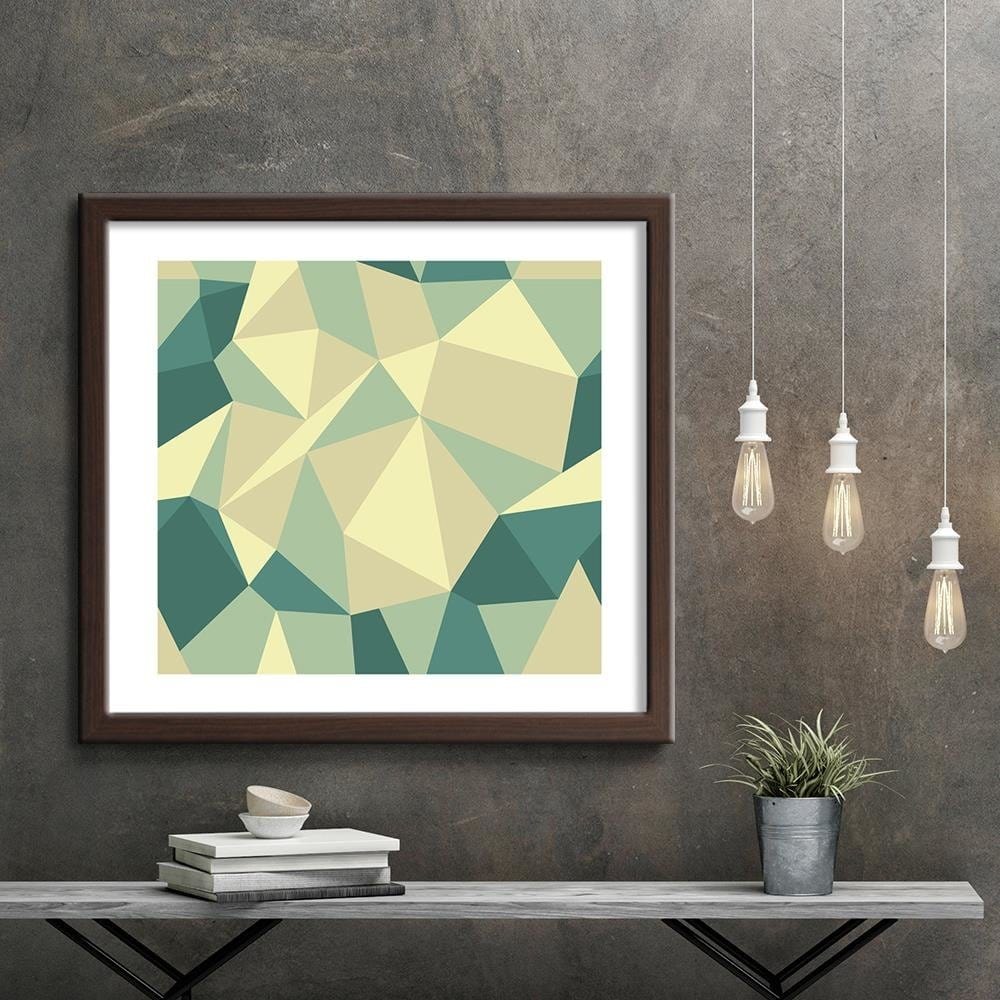 Glezna brūnā rāmī - Geometric Figures - Cubism 5 Home Trends DECO