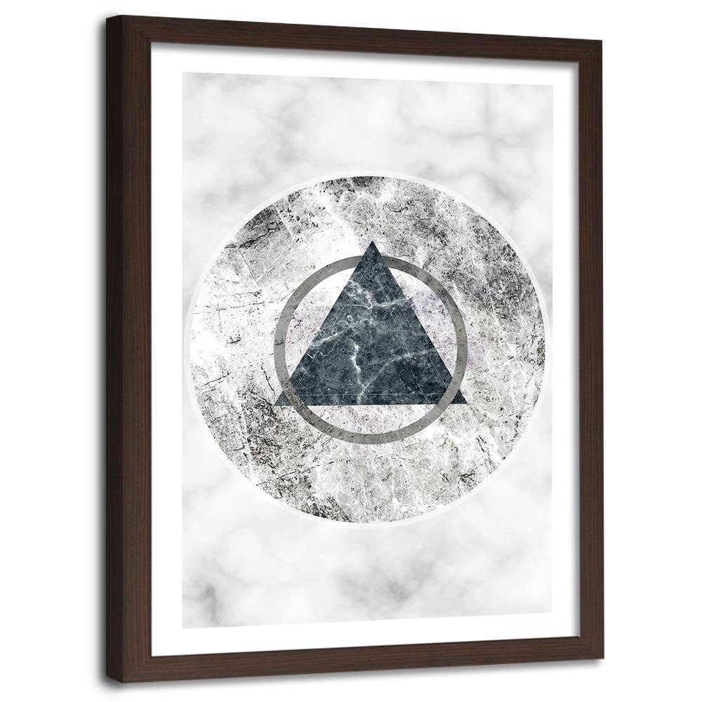 Glezna brūnā rāmī - Geometric Figures Marble Home Trends DECO