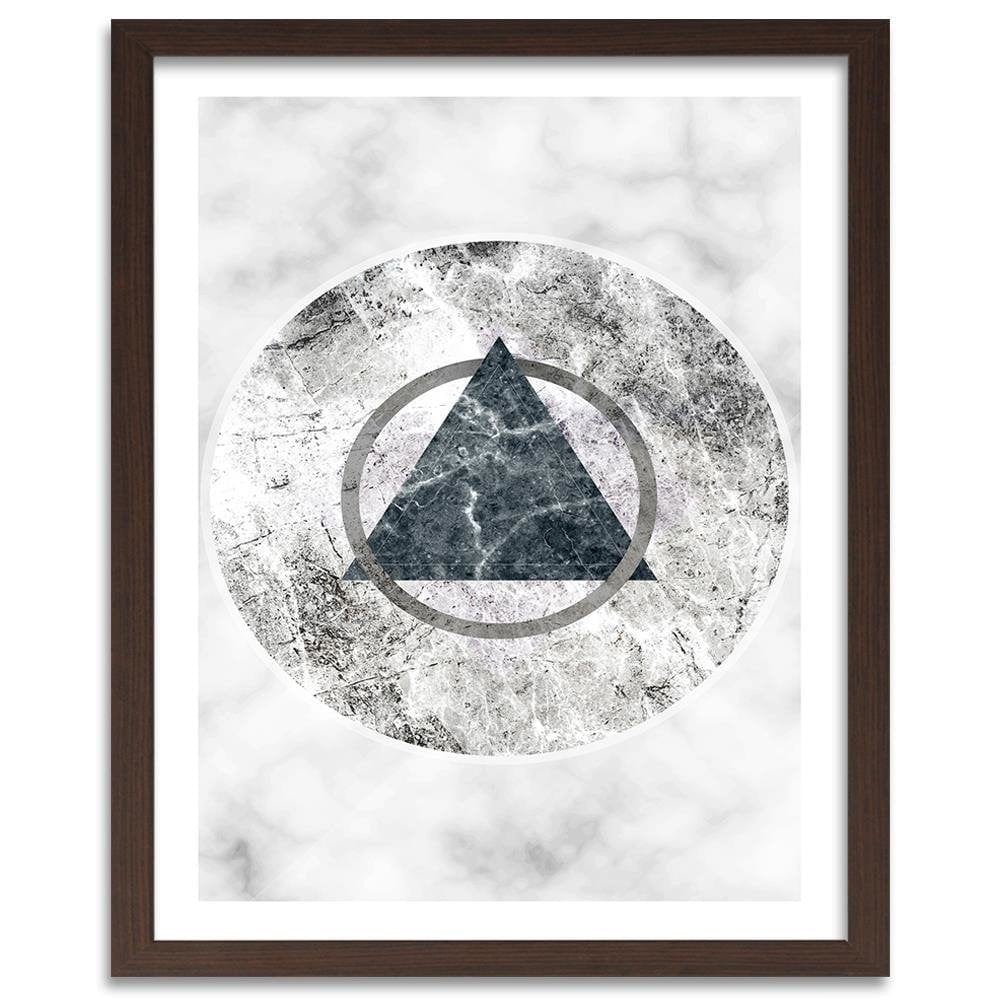 Glezna brūnā rāmī - Geometric Figures Marble Home Trends DECO