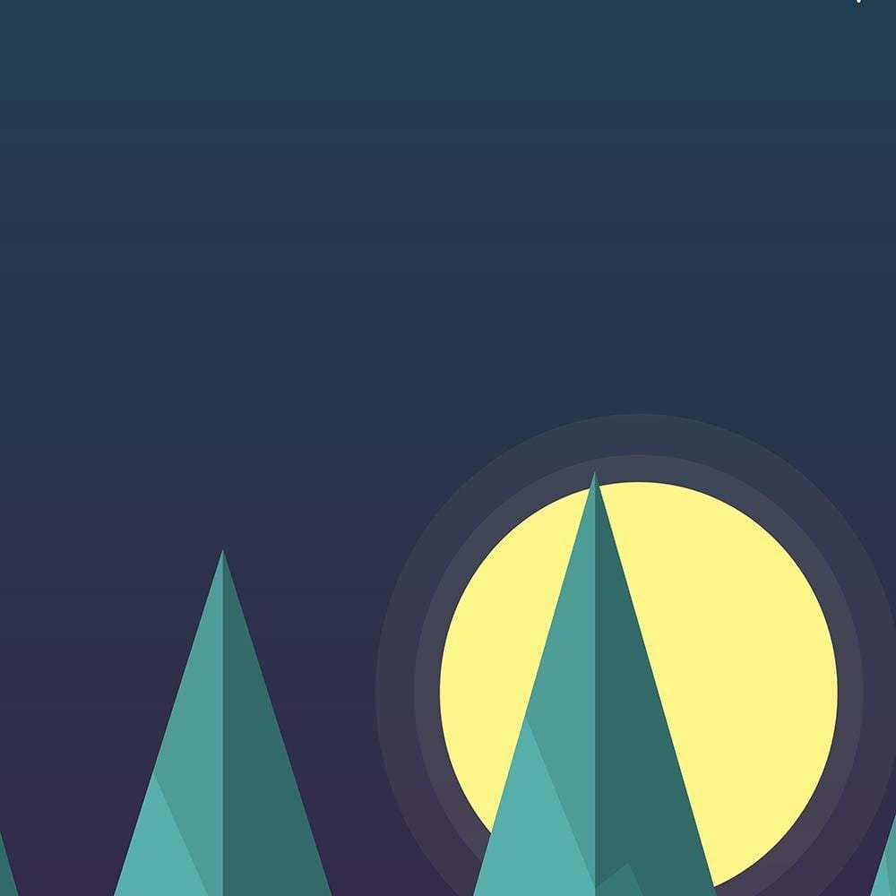 Glezna brūnā rāmī - Geometric Forest Landscape With Stars Home Trends DECO