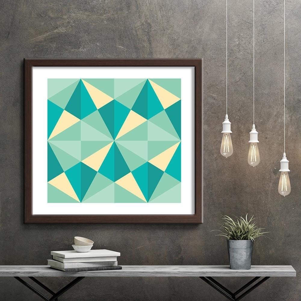 Glezna brūnā rāmī - Geometric Pattern 1 Home Trends DECO