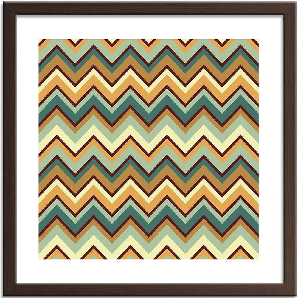 Glezna brūnā rāmī - Geometric Zigzag 1 Home Trends DECO