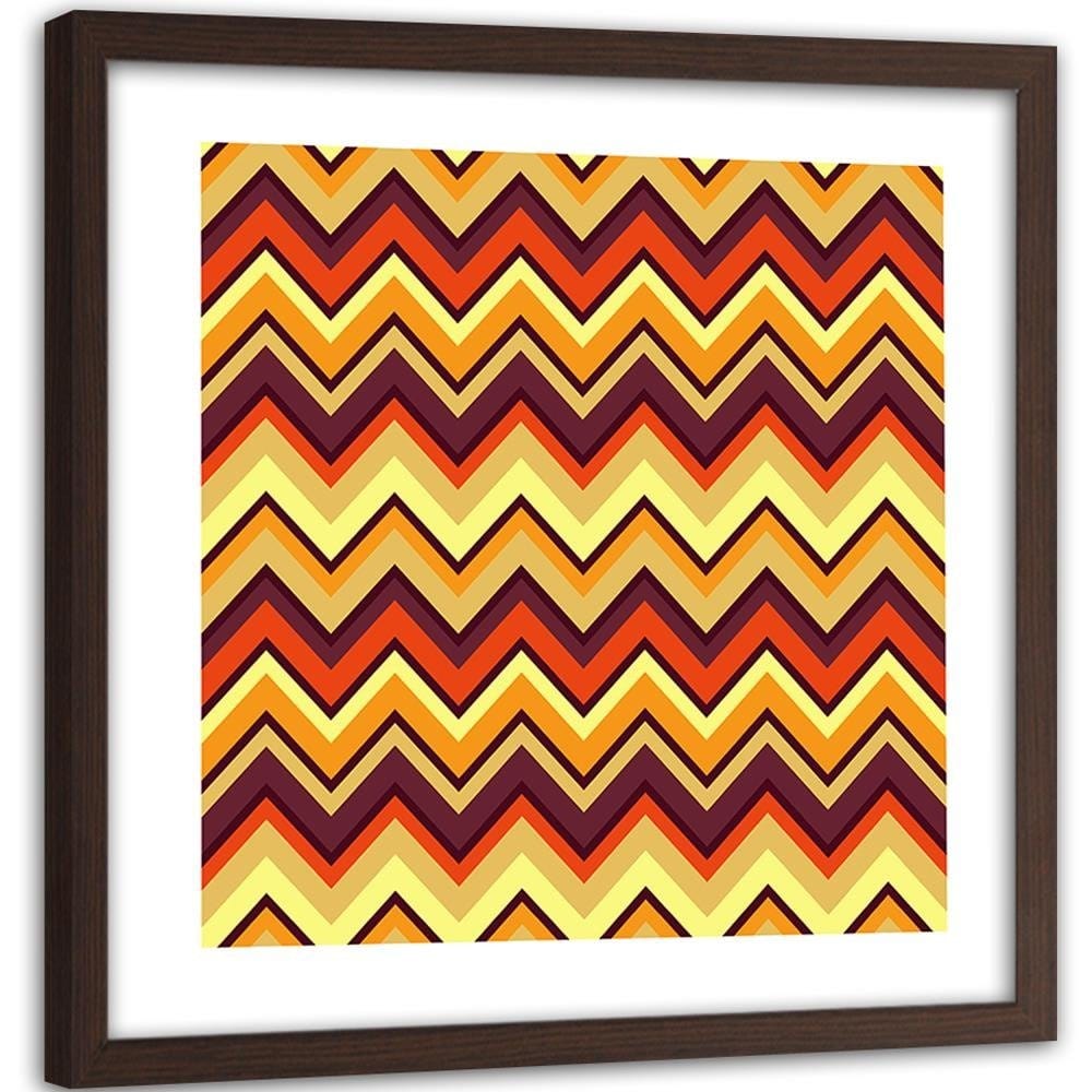 Glezna brūnā rāmī - Geometric Zigzag 2 Home Trends DECO