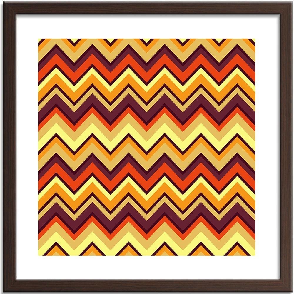 Glezna brūnā rāmī - Geometric Zigzag 2 Home Trends DECO