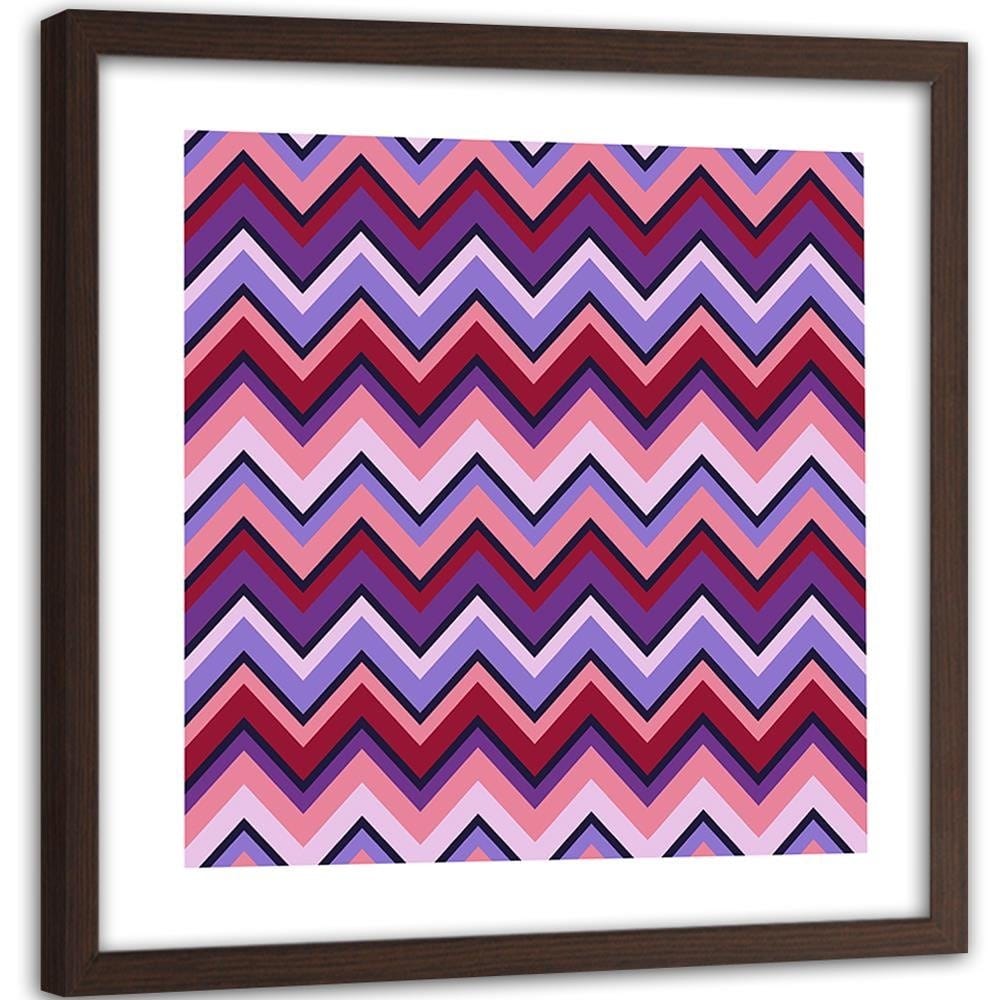 Glezna brūnā rāmī - Geometric Zigzag 3 Home Trends DECO