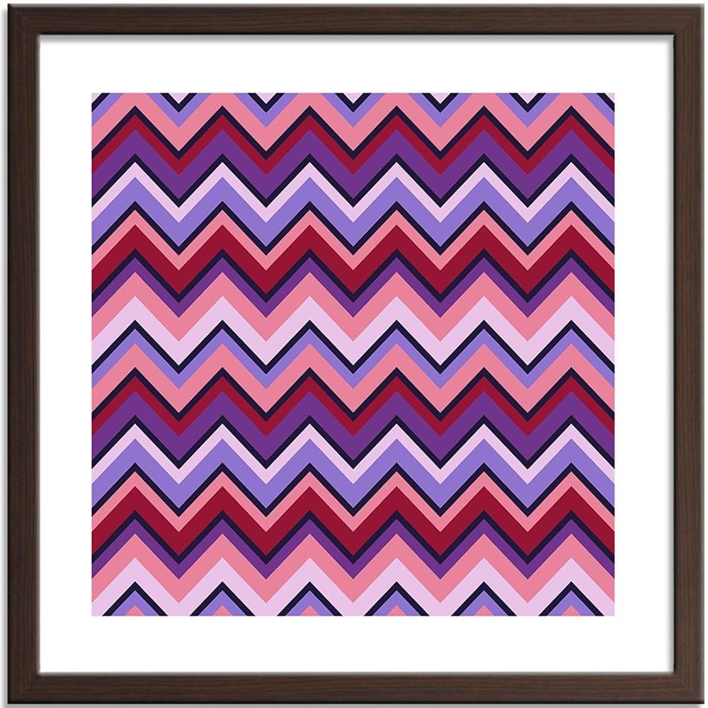 Glezna brūnā rāmī - Geometric Zigzag 3 Home Trends DECO