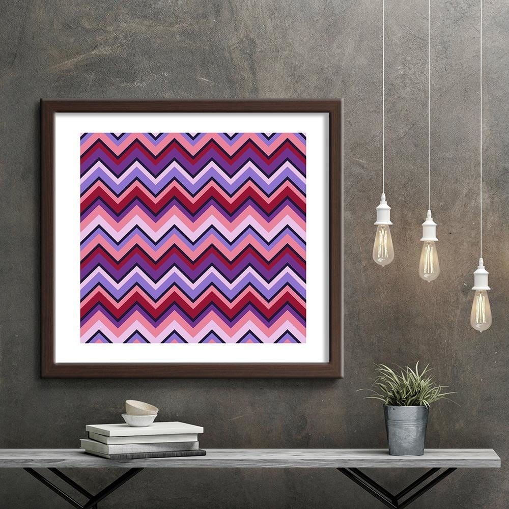 Glezna brūnā rāmī - Geometric Zigzag 3 Home Trends DECO