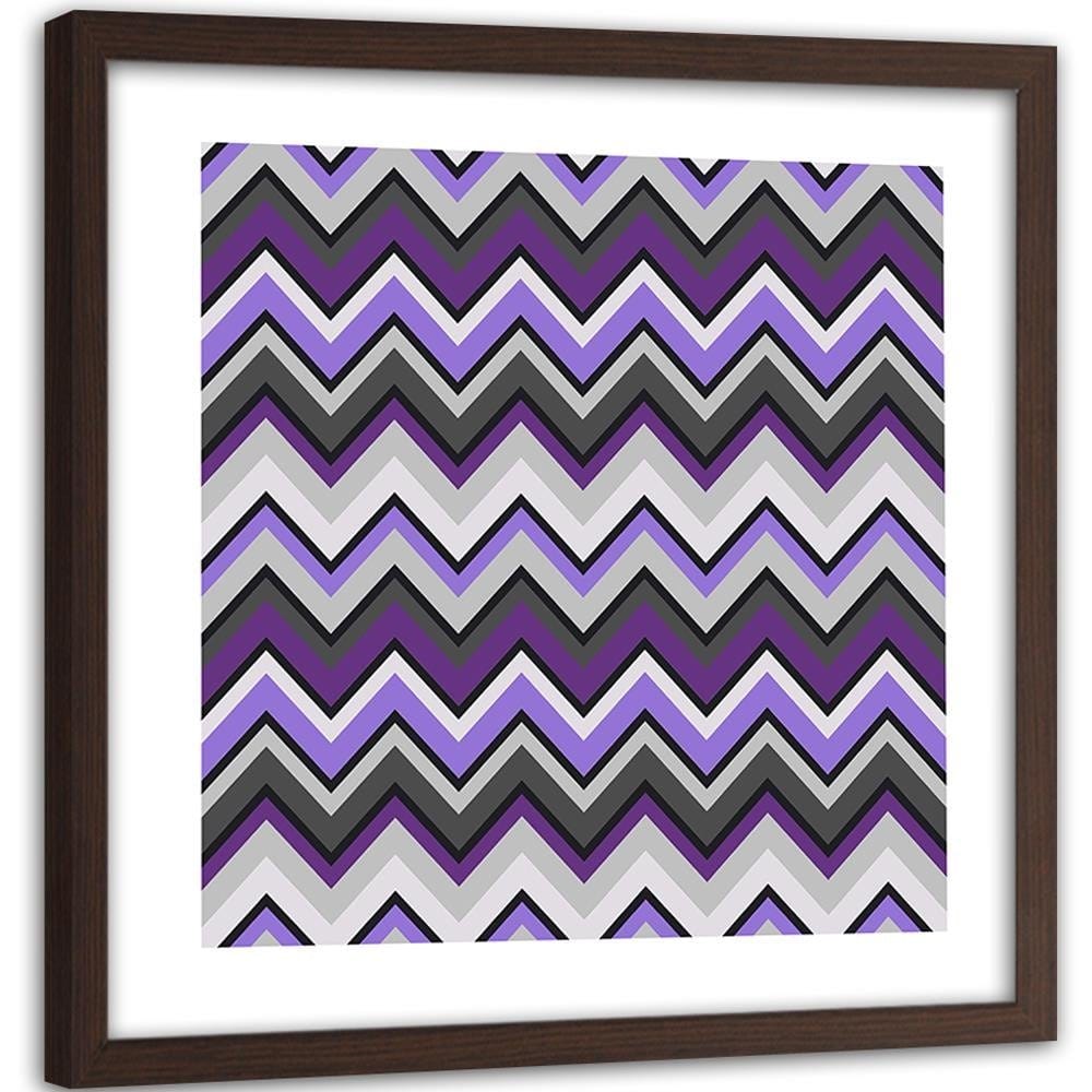 Glezna brūnā rāmī - Geometric Zigzag 4 Home Trends DECO