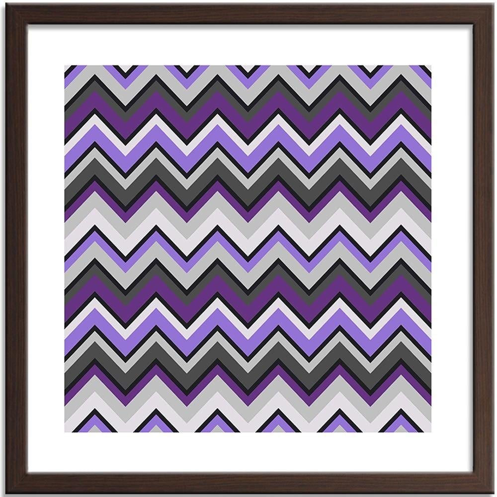 Glezna brūnā rāmī - Geometric Zigzag 4 Home Trends DECO