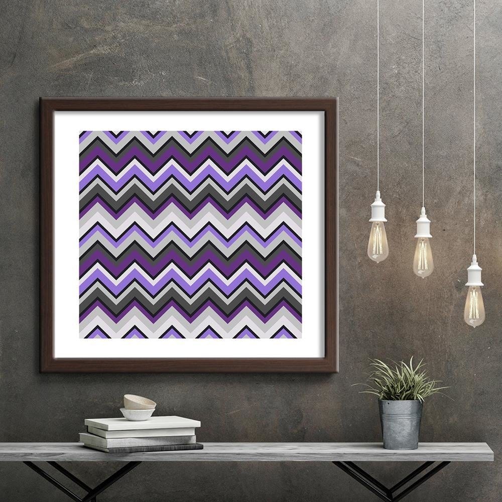 Glezna brūnā rāmī - Geometric Zigzag 4 Home Trends DECO