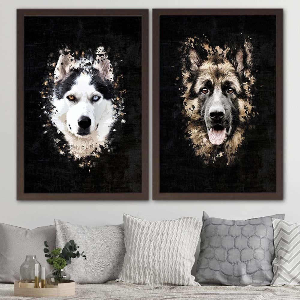 Glezna brūnā rāmī - German Shepherd Home Trends DECO