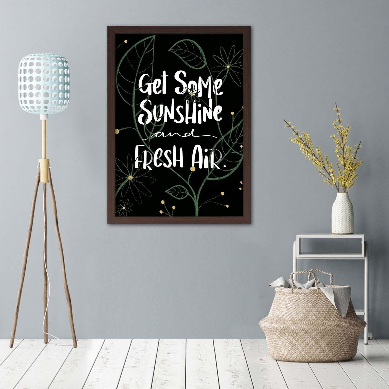 Glezna brūnā rāmī - Get Some Sunshine Home Trends DECO