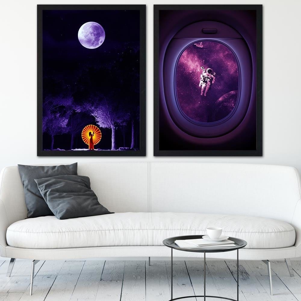 Glezna brūnā rāmī - Giclée Art Print Purple Home Trends DECO