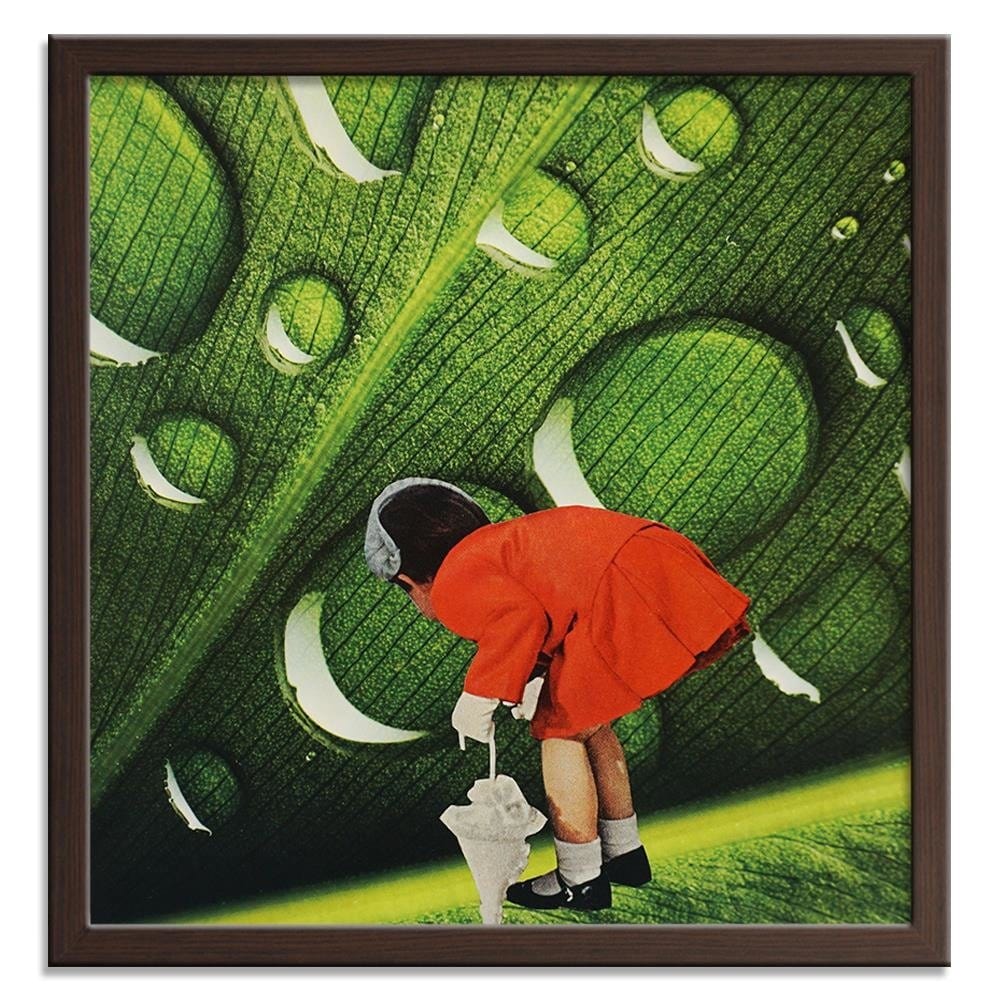 Glezna brūnā rāmī - Girl In Red Garsonce Home Trends DECO