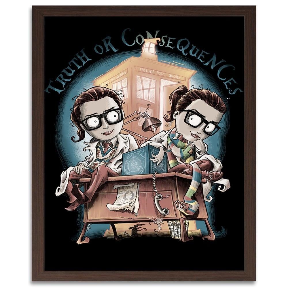 Glezna brūnā rāmī - Girls Wearing Glasses Home Trends DECO