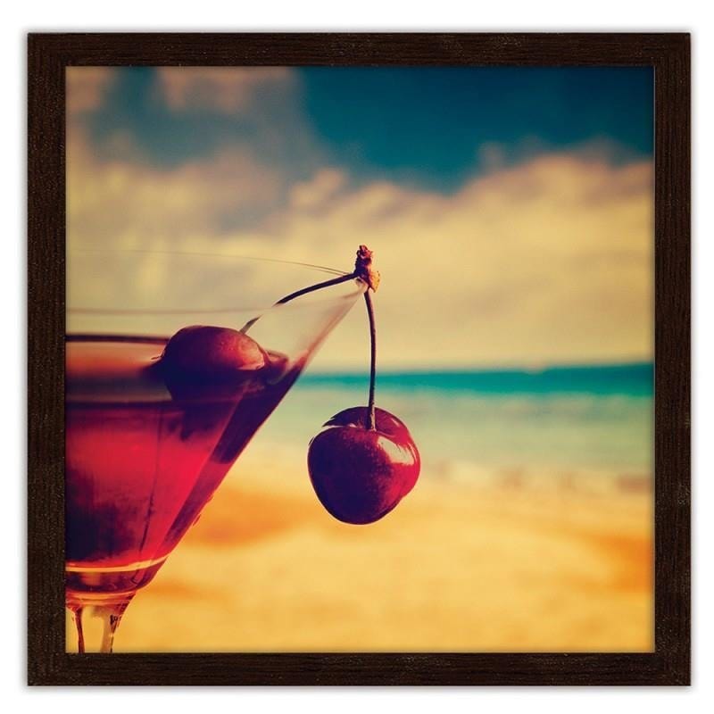 Glezna brūnā rāmī - Glass with cherry Home Trends DECO