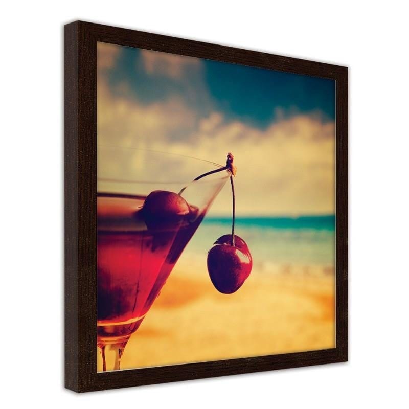 Glezna brūnā rāmī - Glass with cherry Home Trends DECO