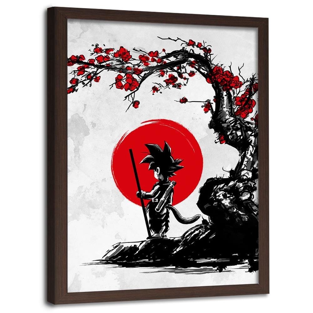 Glezna brūnā rāmī - Goku And The Red Moon Home Trends DECO