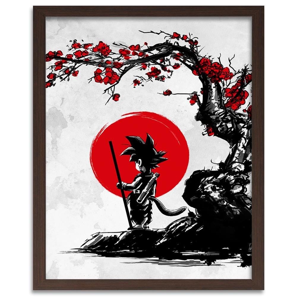 Glezna brūnā rāmī - Goku And The Red Moon Home Trends DECO