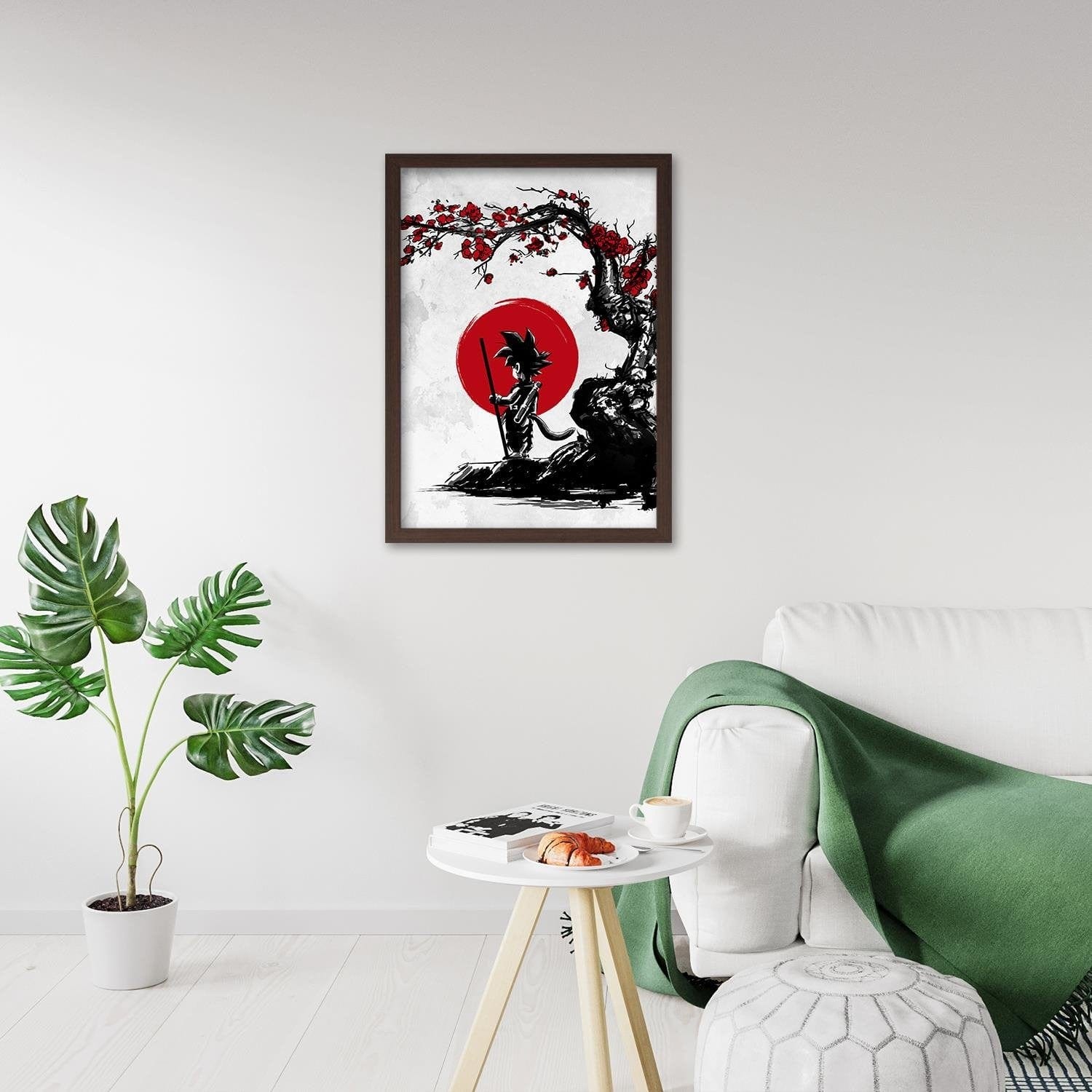 Glezna brūnā rāmī - Goku And The Red Moon Home Trends DECO