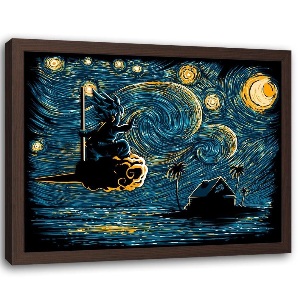 Glezna brūnā rāmī - Goku On The Cloud Home Trends DECO