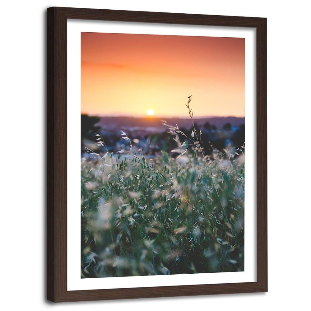Glezna brūnā rāmī - Grain And Sunset Home Trends DECO