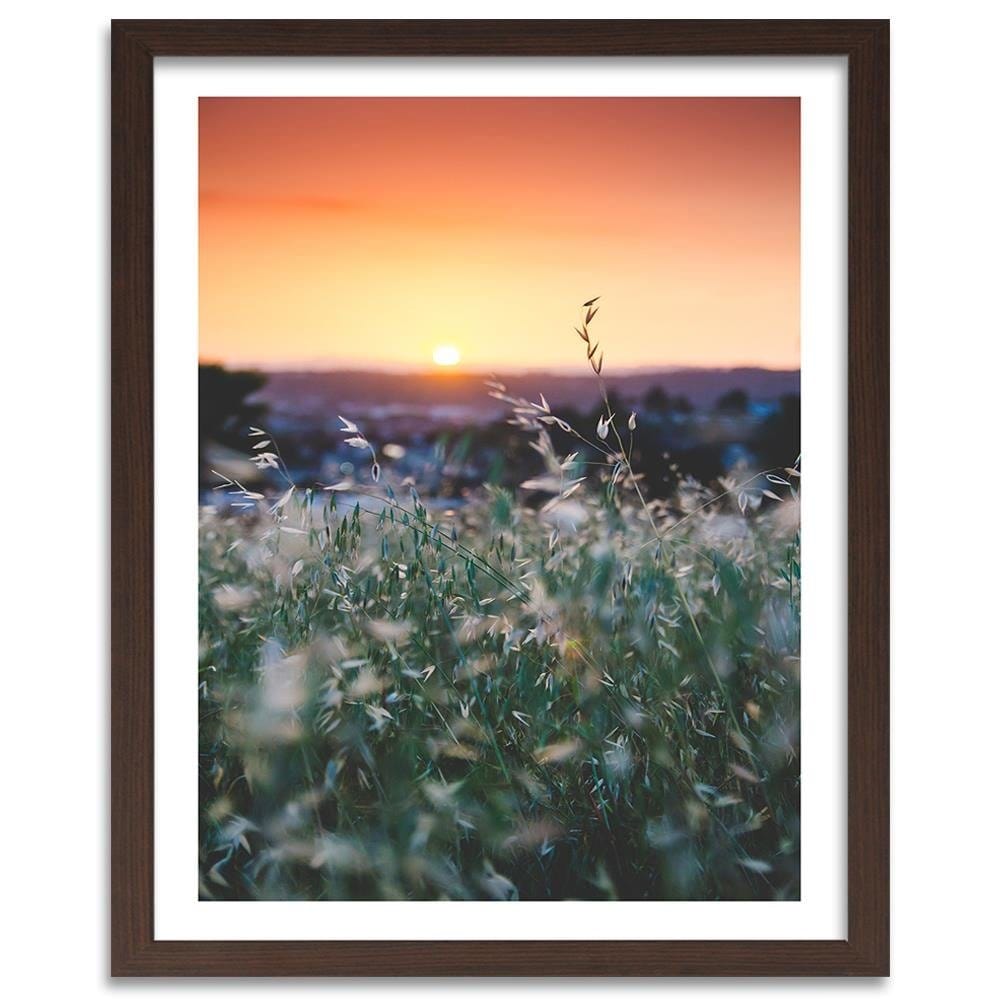 Glezna brūnā rāmī - Grain And Sunset Home Trends DECO