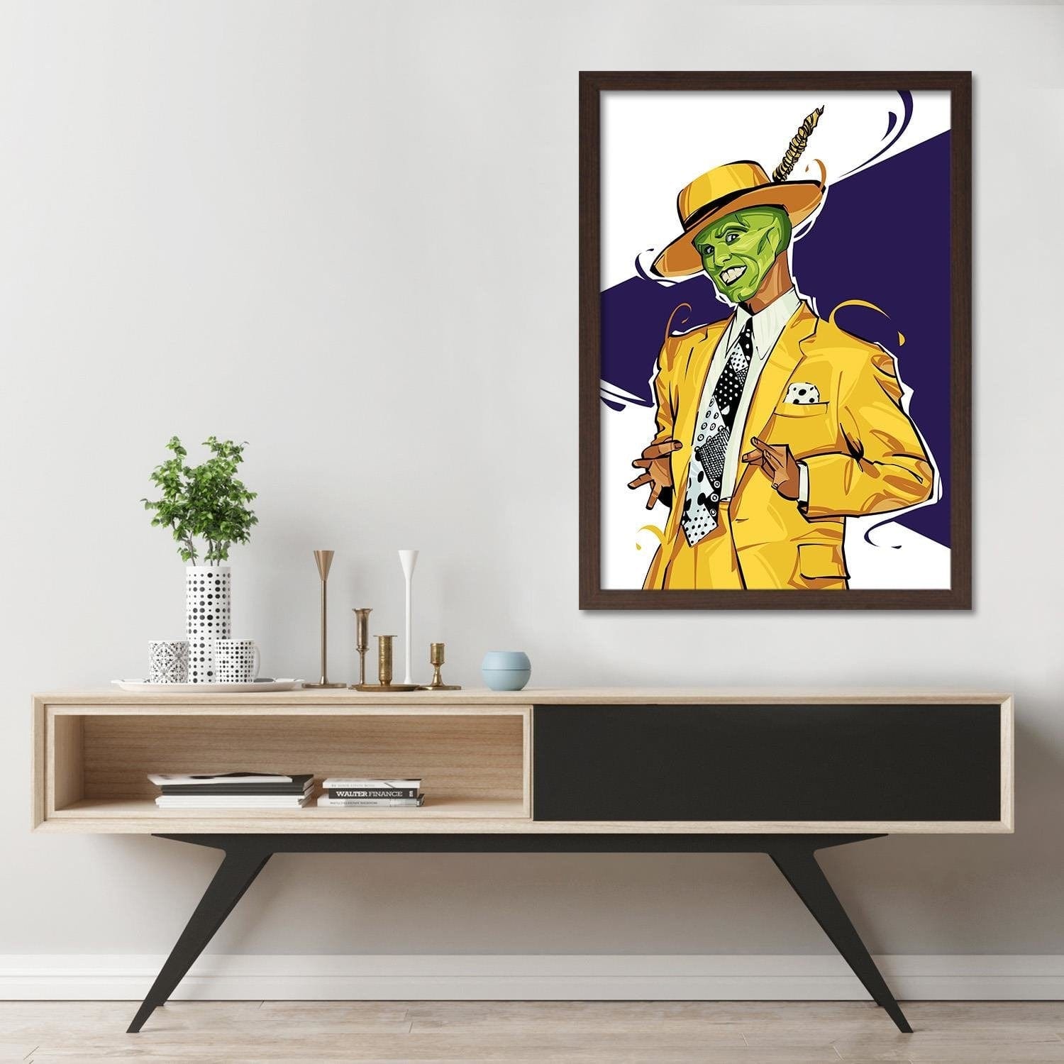 Glezna brūnā rāmī - Graphic Yellow Home Trends DECO