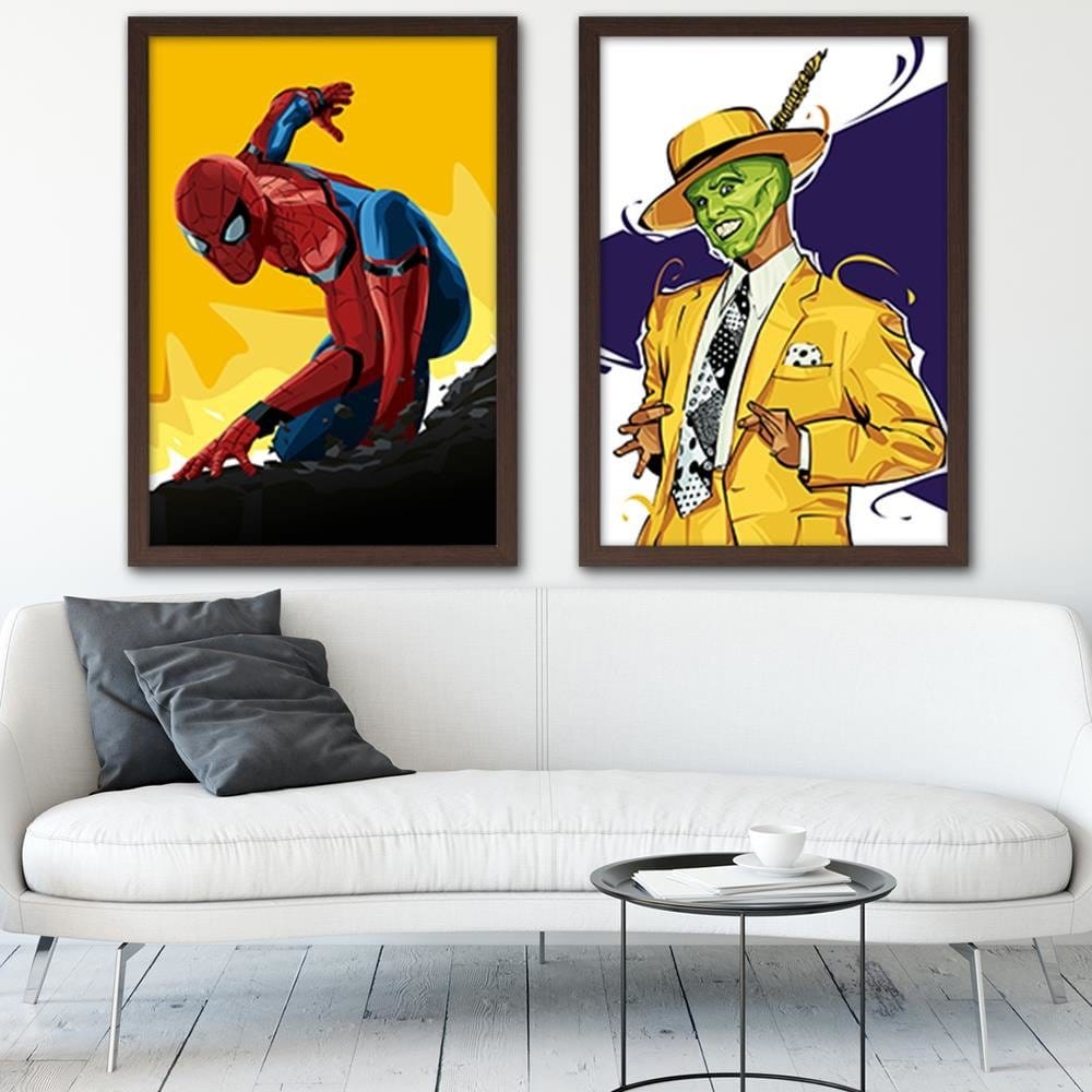 Glezna brūnā rāmī - Graphic Yellow Home Trends DECO