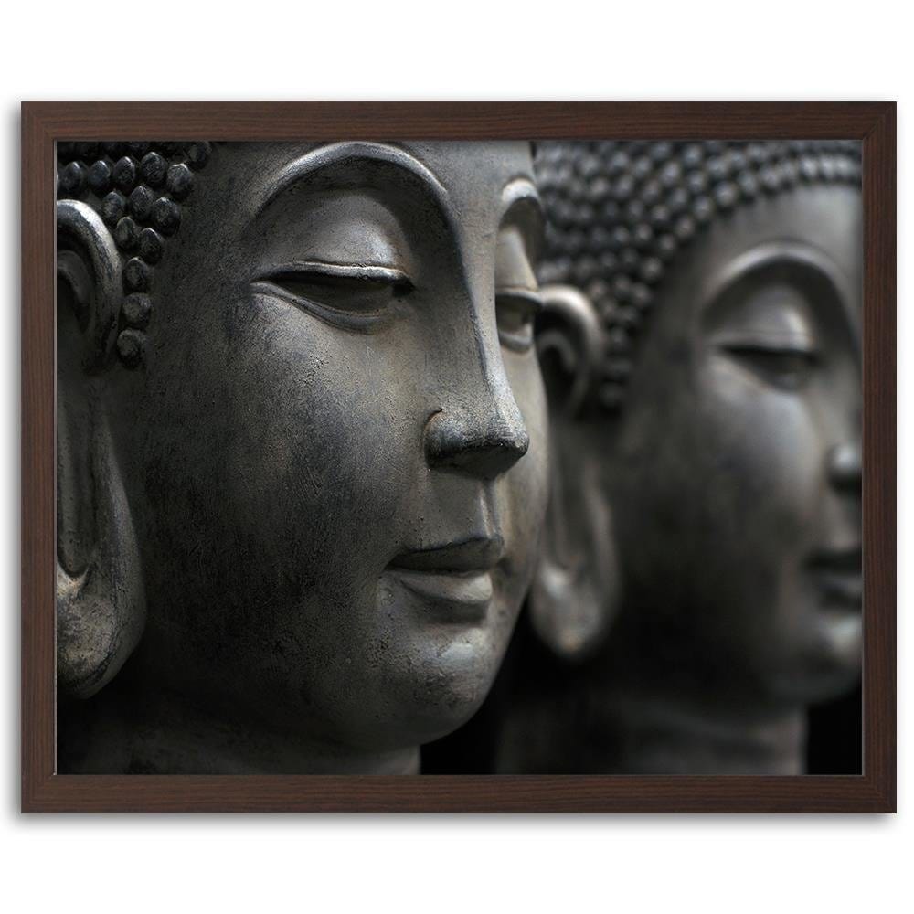 Glezna brūnā rāmī - Gray Buddha Statue Home Trends DECO
