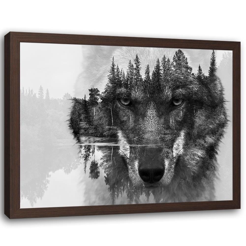 Glezna brūnā rāmī - Gray Wolf Home Trends DECO