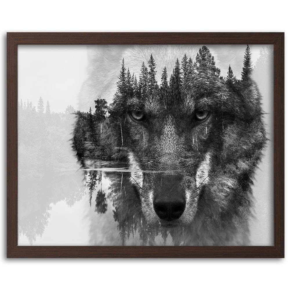 Glezna brūnā rāmī - Gray Wolf Home Trends DECO