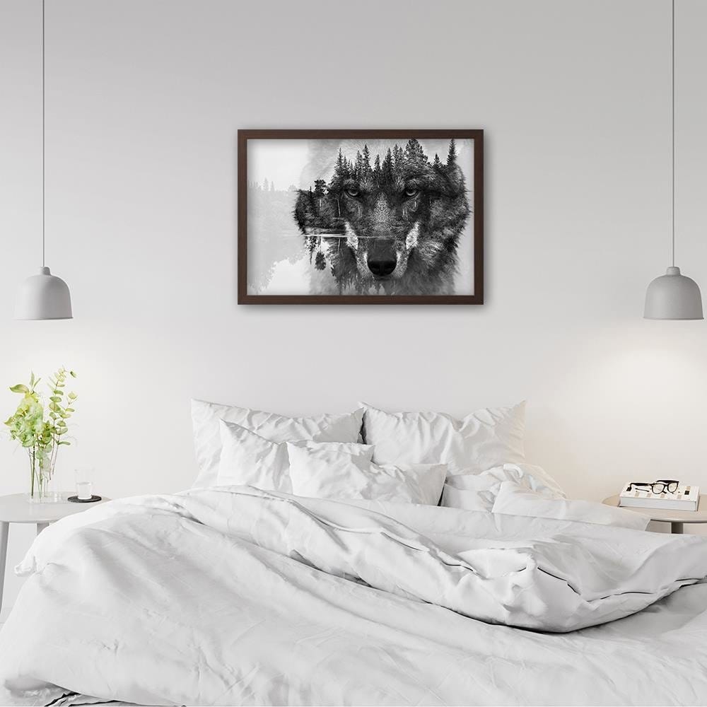 Glezna brūnā rāmī - Gray Wolf Home Trends DECO