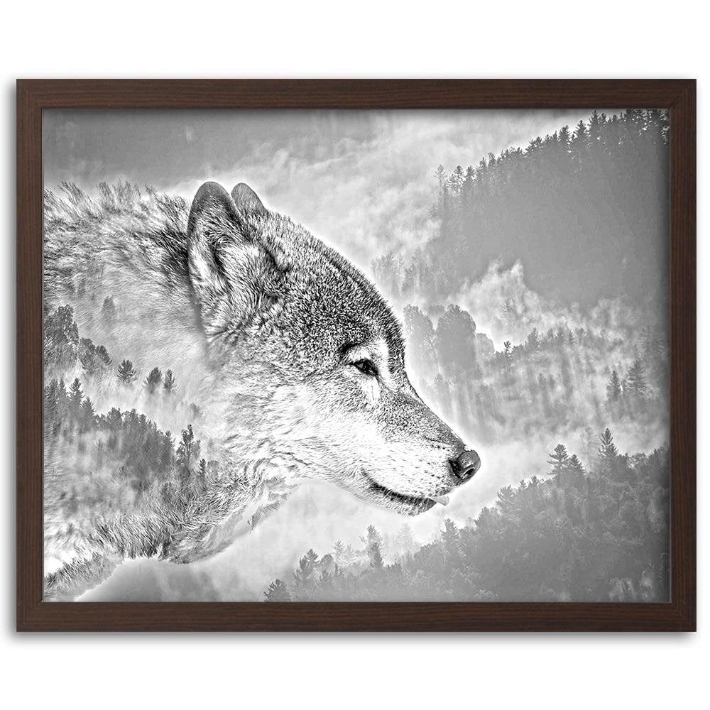 Glezna brūnā rāmī - Gray Wolf Home Trends DECO